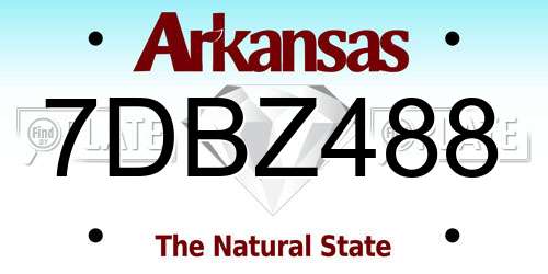 7DBZ488 Arkansas License Plate