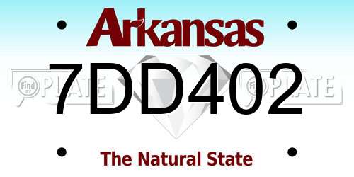 7DD402 Arkansas License Plate