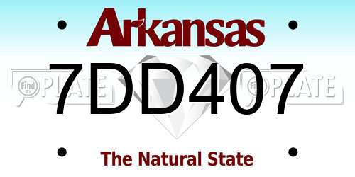 7DD407 Arkansas License Plate