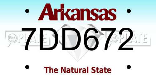 7DD672 Arkansas License Plate