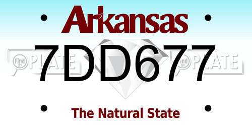 7DD677 Arkansas License Plate