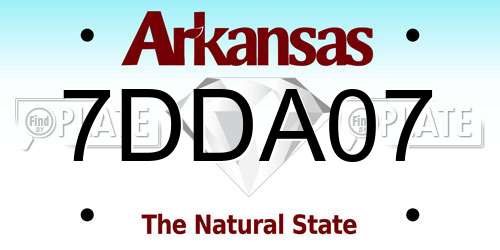 7DDA07 Arkansas License Plate