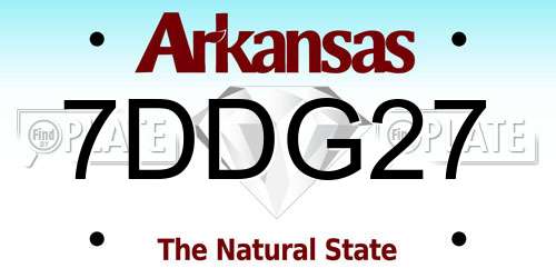 7DDG27 Arkansas License Plate