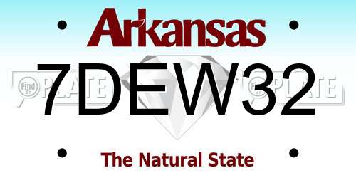 7DEW32 Arkansas License Plate