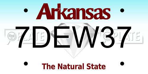 7DEW37 Arkansas License Plate