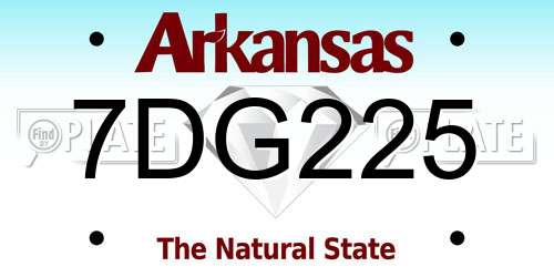 7DG225 Arkansas License Plate