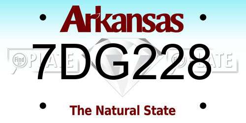 7DG228 Arkansas License Plate