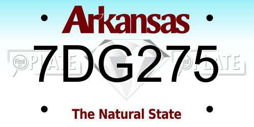 7DG275 Arkansas License Plate