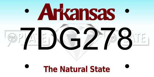 7DG278 Arkansas License Plate