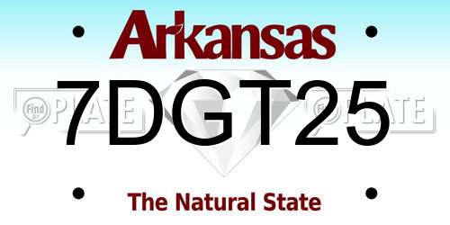 7DGT25 Arkansas License Plate