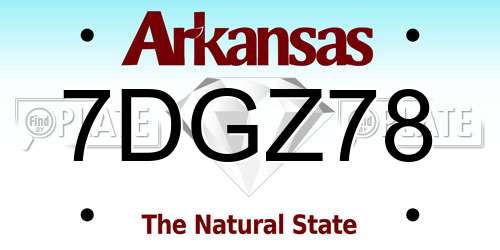 7DGZ78 Arkansas License Plate