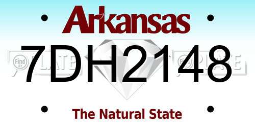 7DH2148 Arkansas License Plate