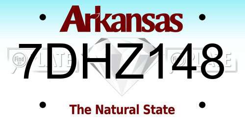 7DHZ148 Arkansas License Plate