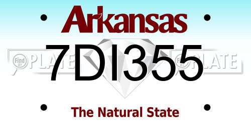 7DI355 Arkansas License Plate