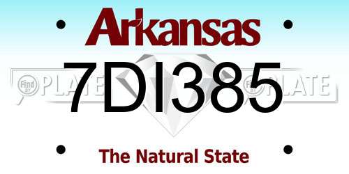 7DI385 Arkansas License Plate