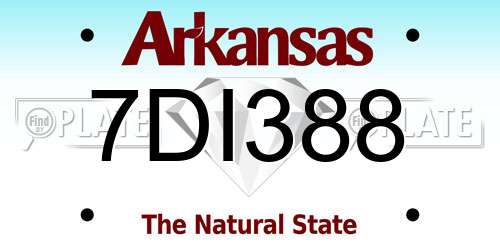 7DI388 Arkansas License Plate