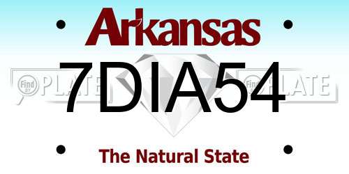 7DIA54 Arkansas License Plate