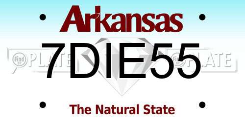 7DIE55 Arkansas License Plate