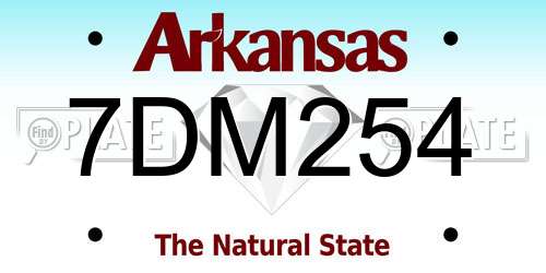 7DM254 Arkansas License Plate