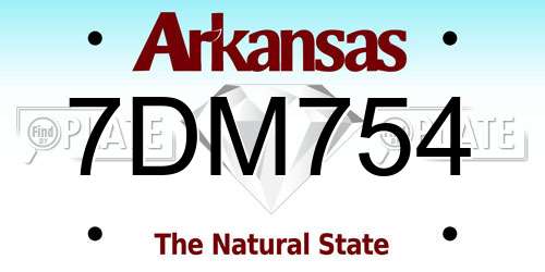 7DM754 Arkansas License Plate