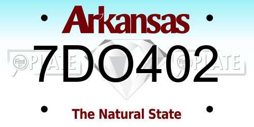 7DO402 Arkansas License Plate