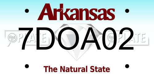 7DOA02 Arkansas License Plate