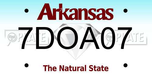 7DOA07 Arkansas License Plate