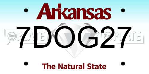 7DOG27 Arkansas License Plate