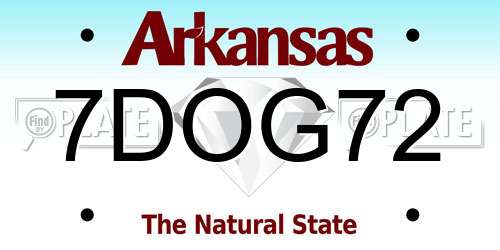 7DOG72 Arkansas License Plate