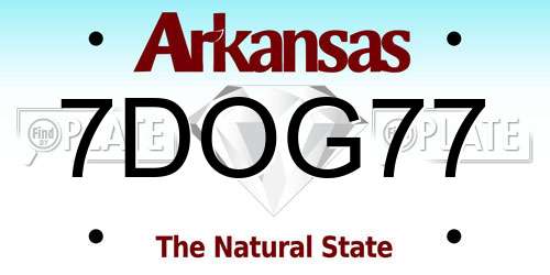 7DOG77 Arkansas License Plate
