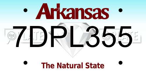 7DPL355 Arkansas License Plate