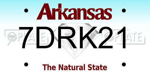 7DRK21 Arkansas License Plate