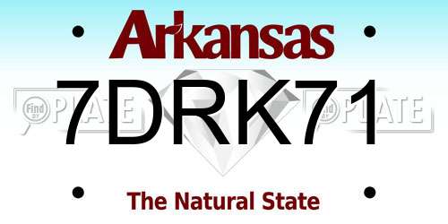 7DRK71 Arkansas License Plate