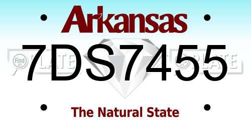 7DS7455 Arkansas License Plate