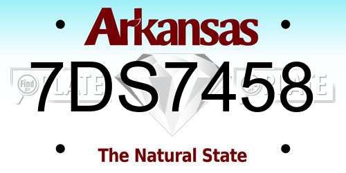 7DS7458 Arkansas License Plate