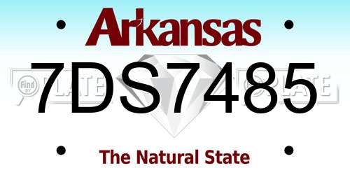 7DS7485 Arkansas License Plate