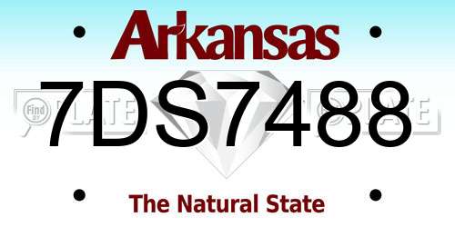 7DS7488 Arkansas License Plate