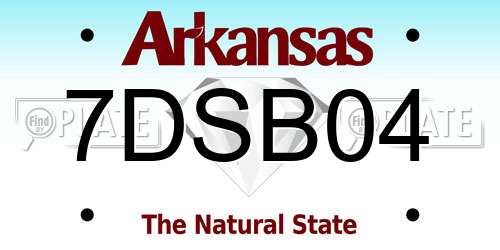 7DSB04 Arkansas License Plate
