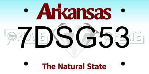 7DSG53 Arkansas License Plate