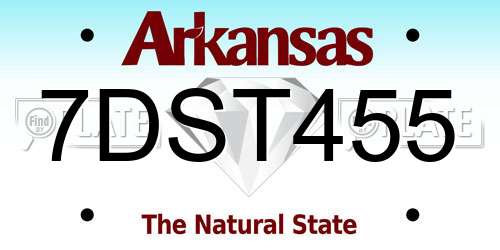 7DST455 Arkansas License Plate