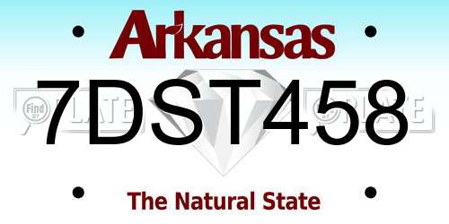 7DST458 Arkansas License Plate