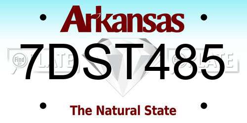 7DST485 Arkansas License Plate