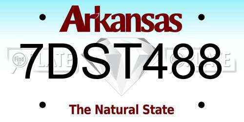 7DST488 Arkansas License Plate
