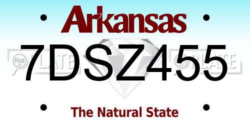 7DSZ455 Arkansas License Plate