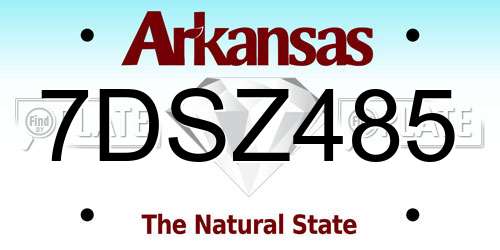 7DSZ485 Arkansas License Plate