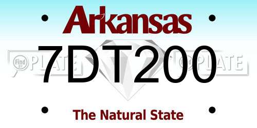 7DT200 Arkansas License Plate