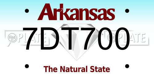 7DT700 Arkansas License Plate
