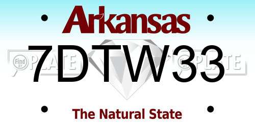 7DTW33 Arkansas License Plate