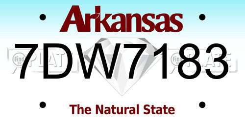 7DW7183 Arkansas License Plate