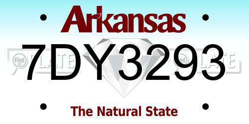7DY3293 Arkansas License Plate